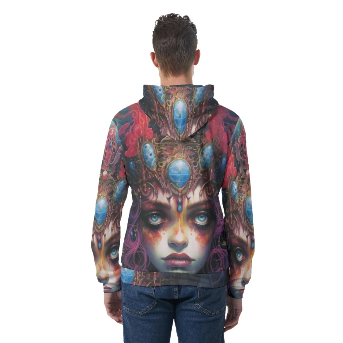 All-Over Print Men's Thicken Pullover Hoodie With Inner Hood