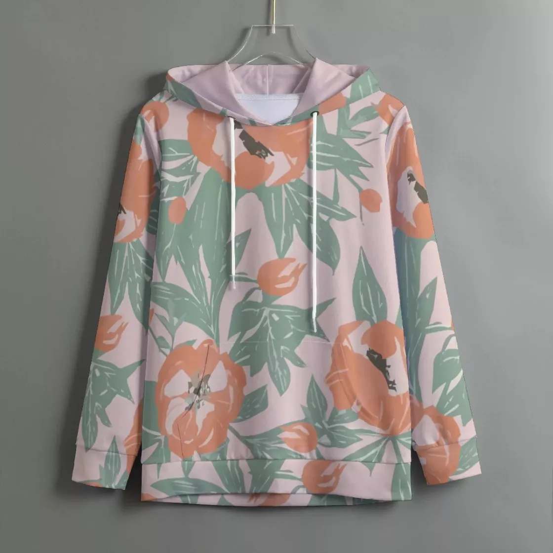 All-Over Print Women's Pullover Hoodie With Drawstring