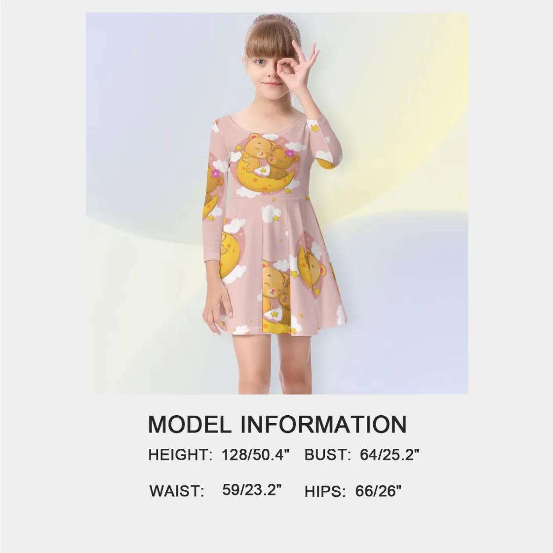 All-Over Print Kid's Long Sleeve Dress