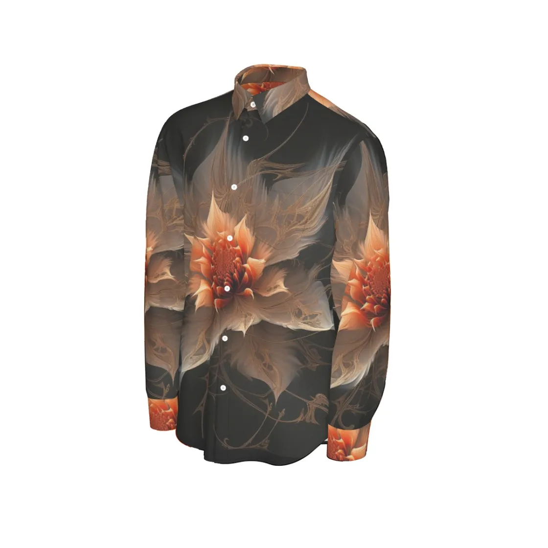All-Over Print Men's Long Sleeve Shirt | 115GSM Cotton poplin