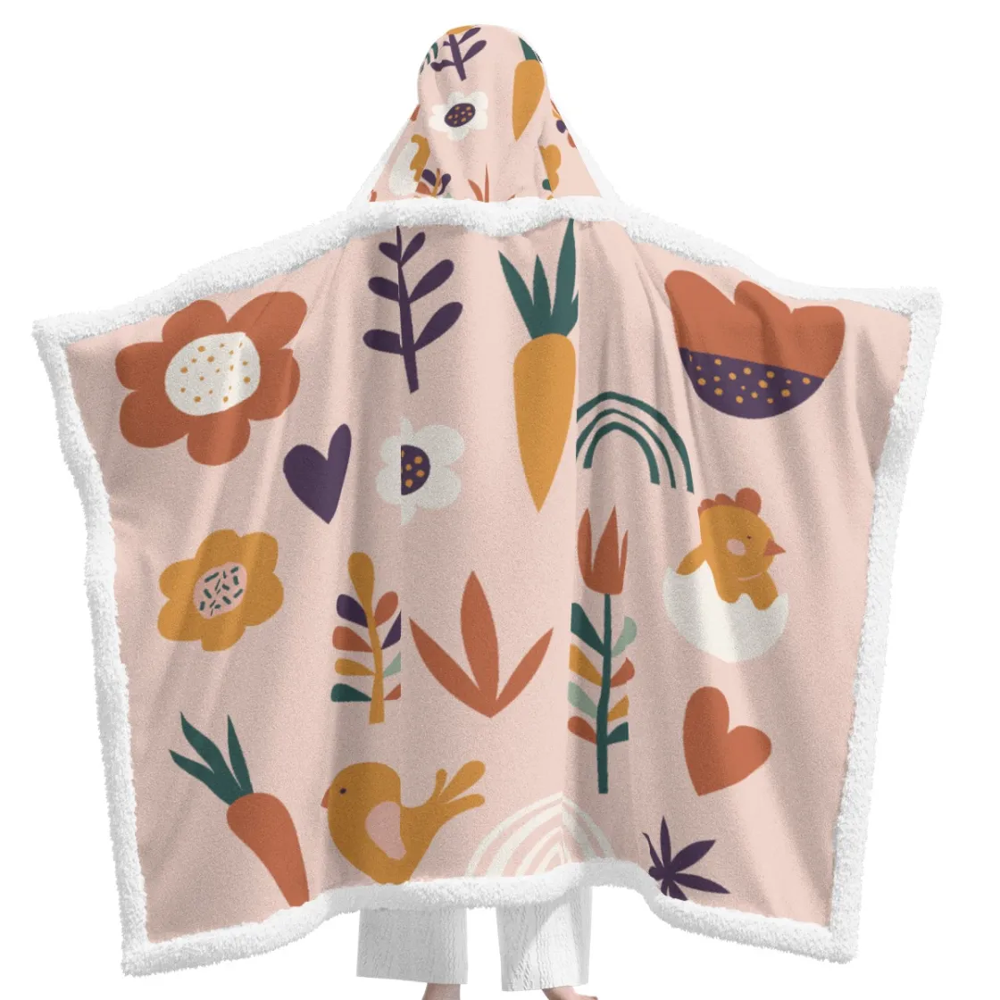 All-Over Print Unisex Wearable Hooded Blanket