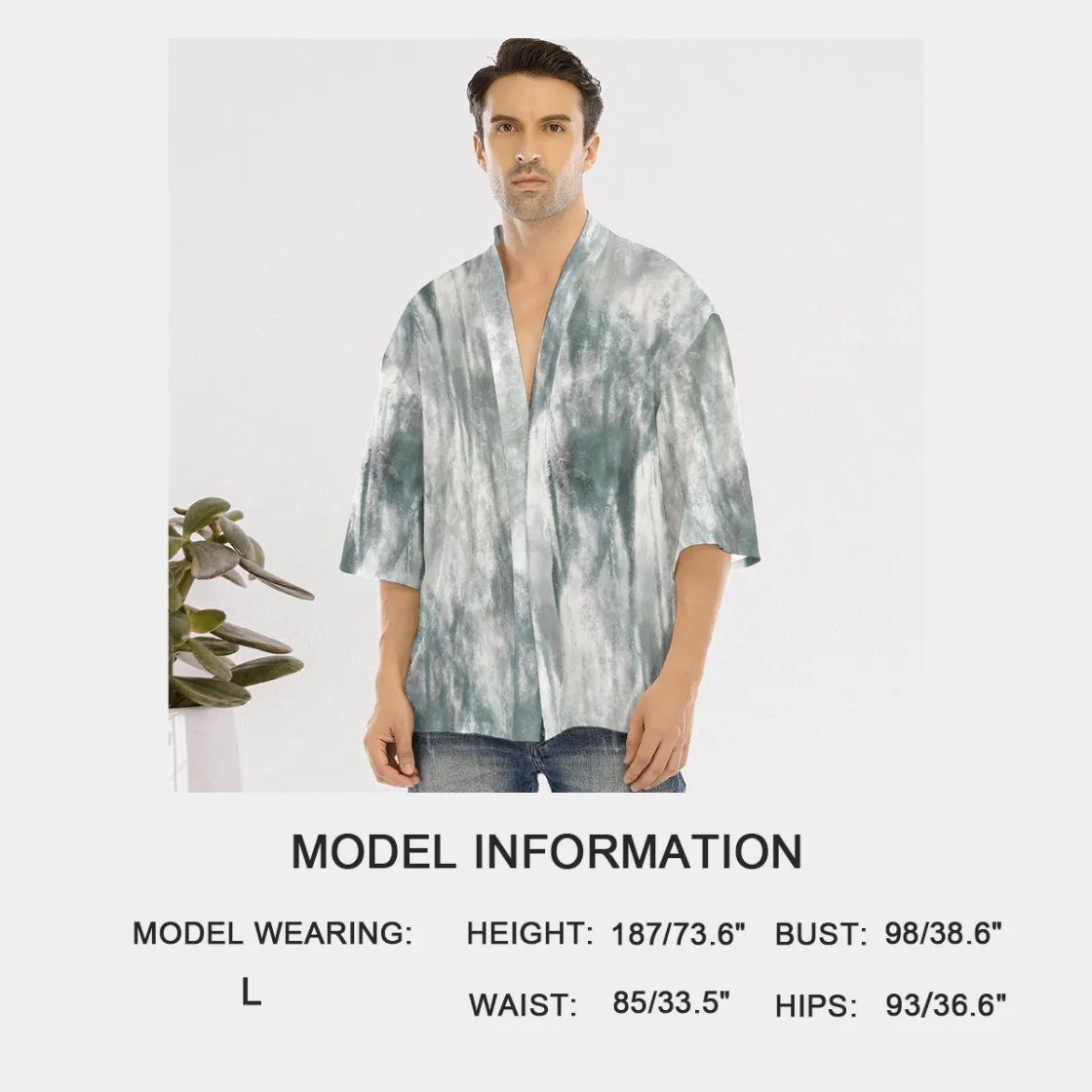 All-Over Print Men's Drop-shoulder Short Coat