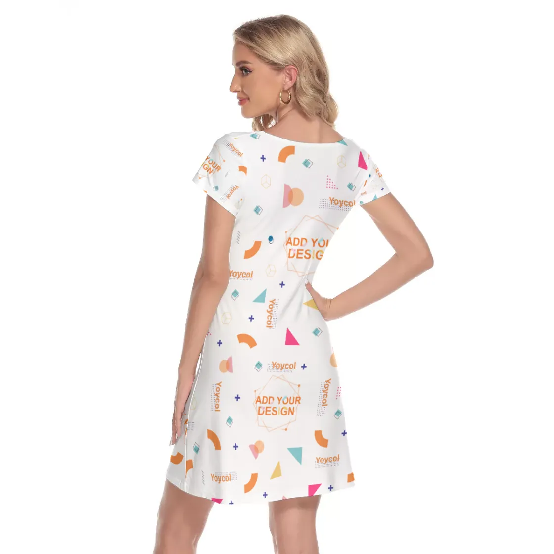 All-Over Print Women's Short Sleeve O-neck Dress