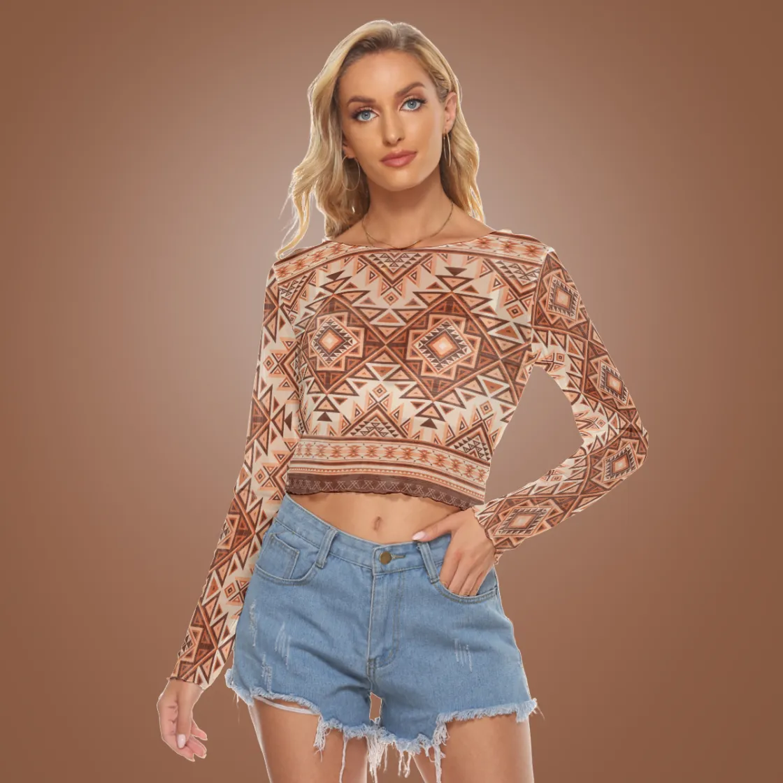 All-Over Print Women's Mesh Long Sleeves T-shirt
