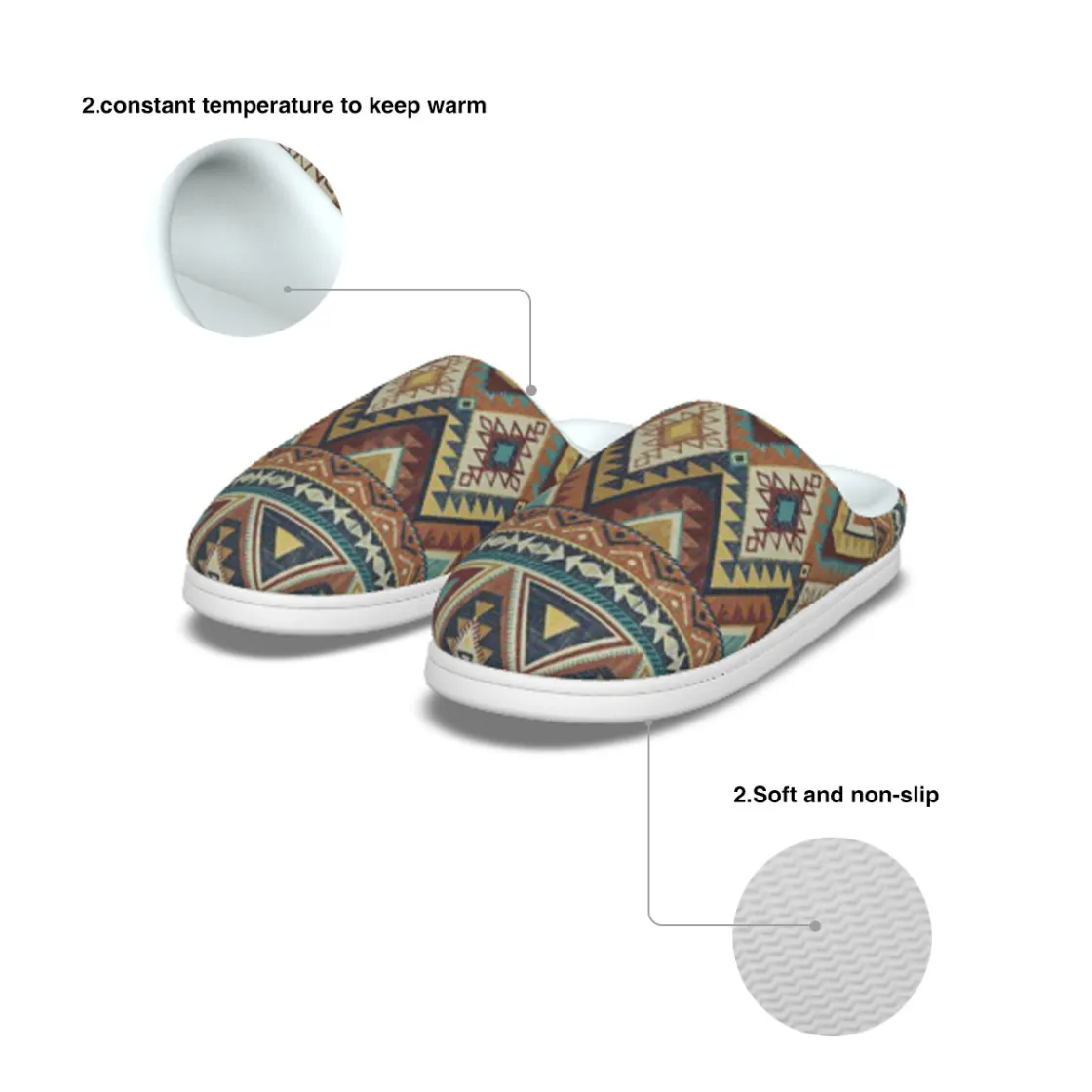 All-Over Print Men's Plush Slippers