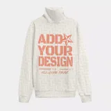 All-Over Print Unisex Turtleneck Knitted Fleece Sweater