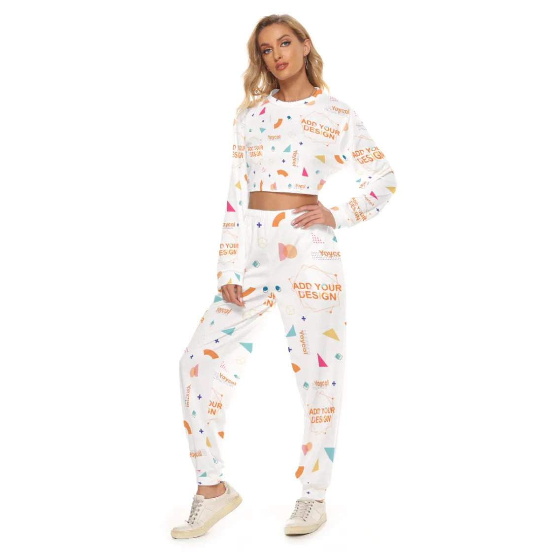 All-Over Print Women's Crop Sweatshirt Suit