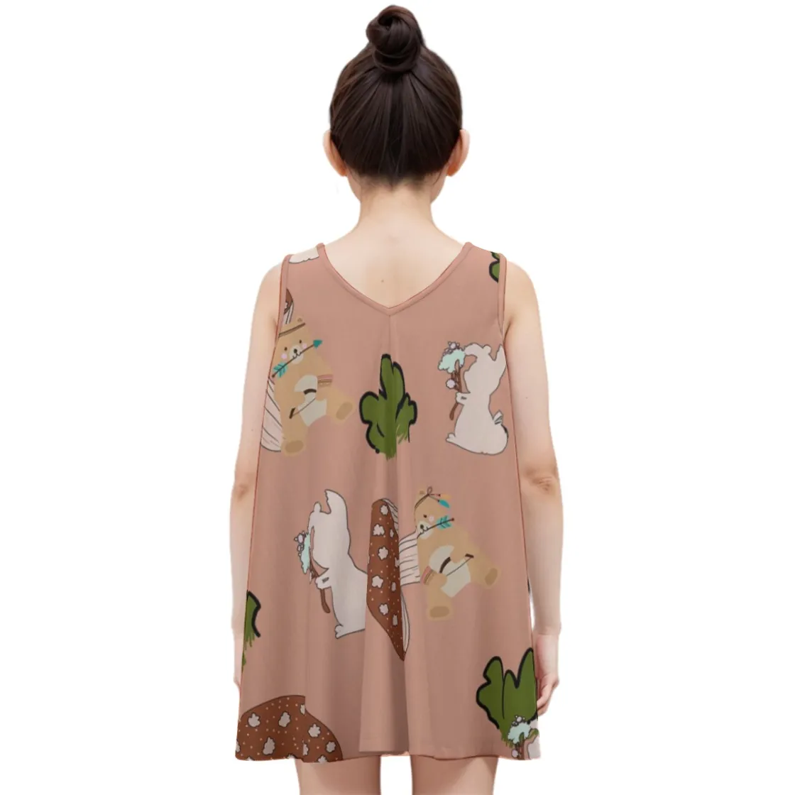 All-Over Print Kid's Sleeveless Dress | 180GSM Cotton