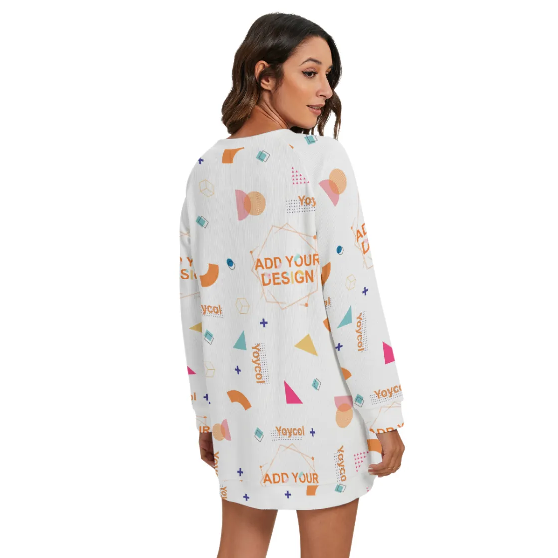 All-Over Print Women's Round Neck Raglan Sleeve Sweater