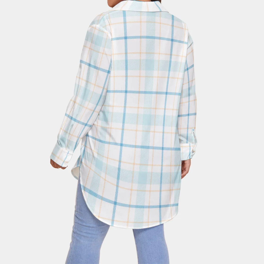 All-Over Print Women's Shirt With Long Sleeve(Plus Size)