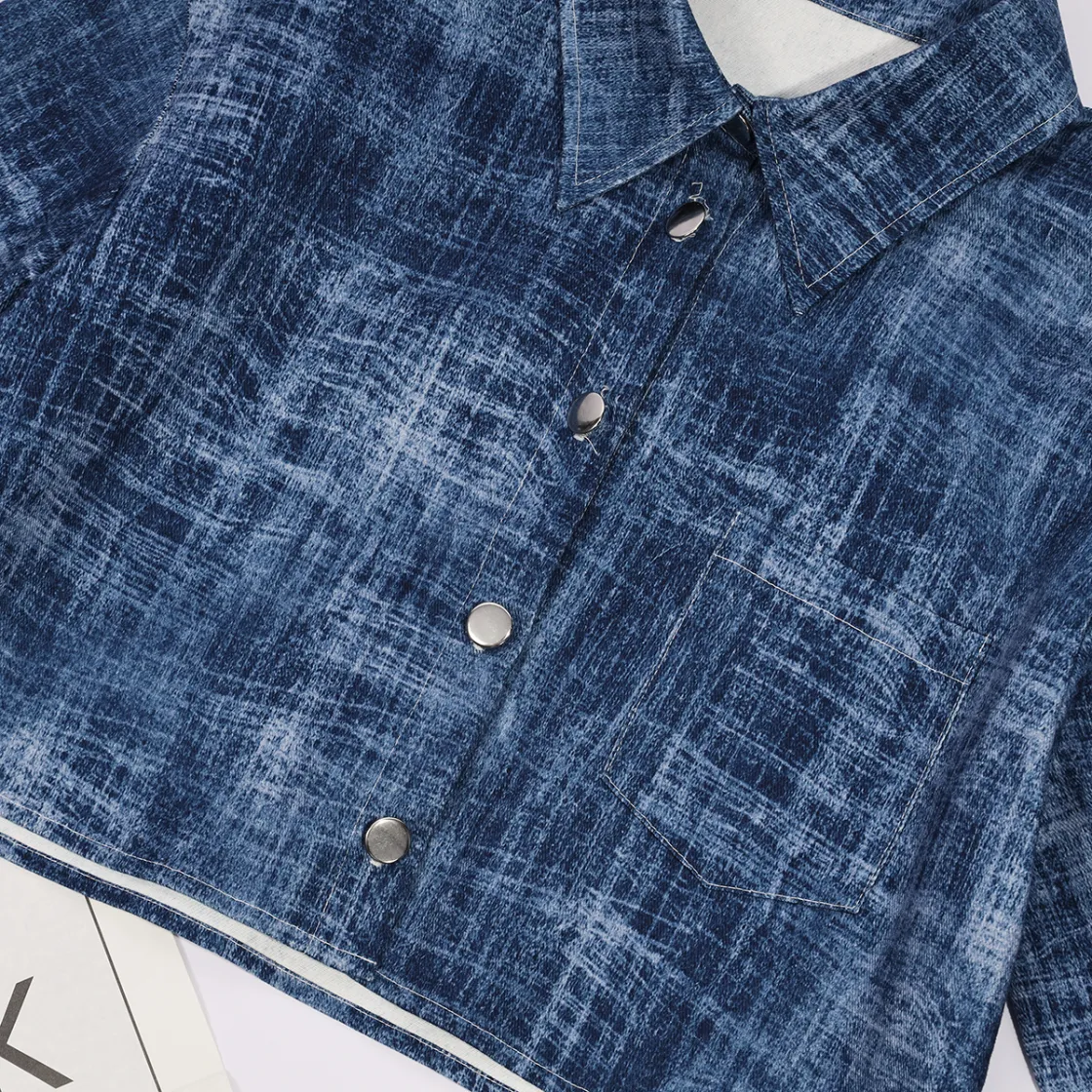 All-Over Print Women's Cropped Jacket | 245GSM Cotton