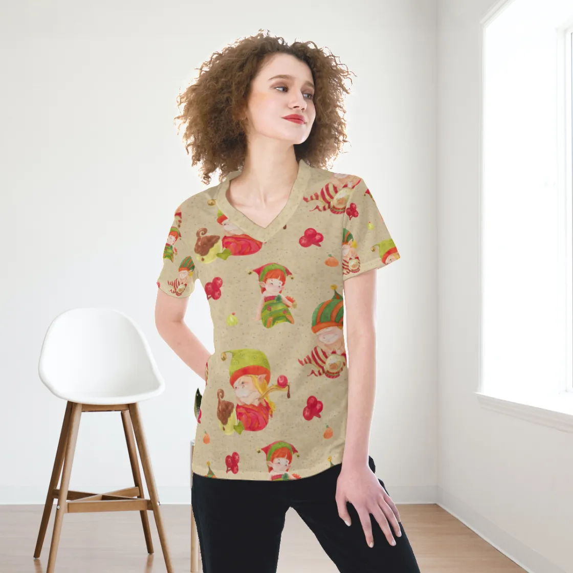 All-Over Print V-neck Women's T-shirt