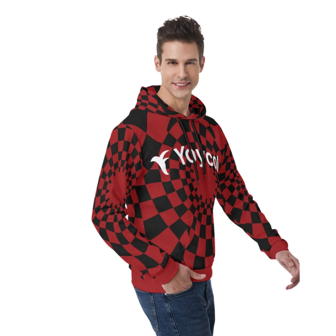 All-Over Print Men's Thicken Pullover Hoodie With Inner Hood