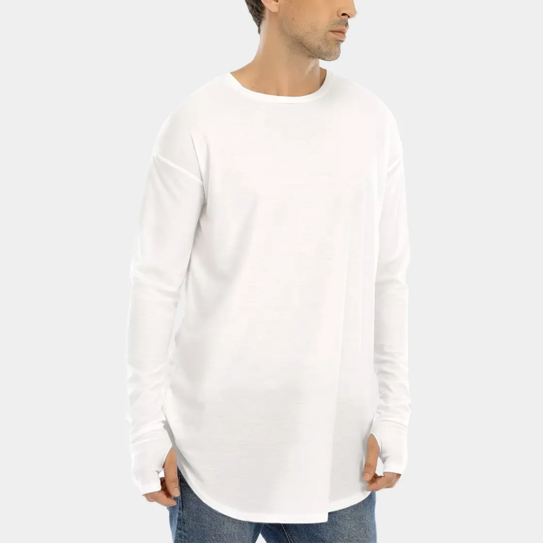 All-Over Print Men's Fingerless Long Sleeve T-shirt