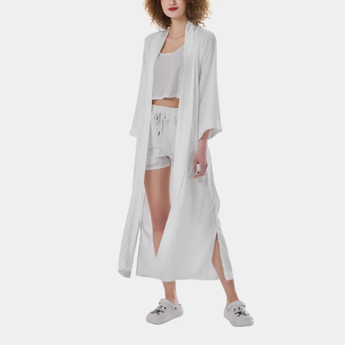 All-Over Print Women's Satin Kimono Long Robe
