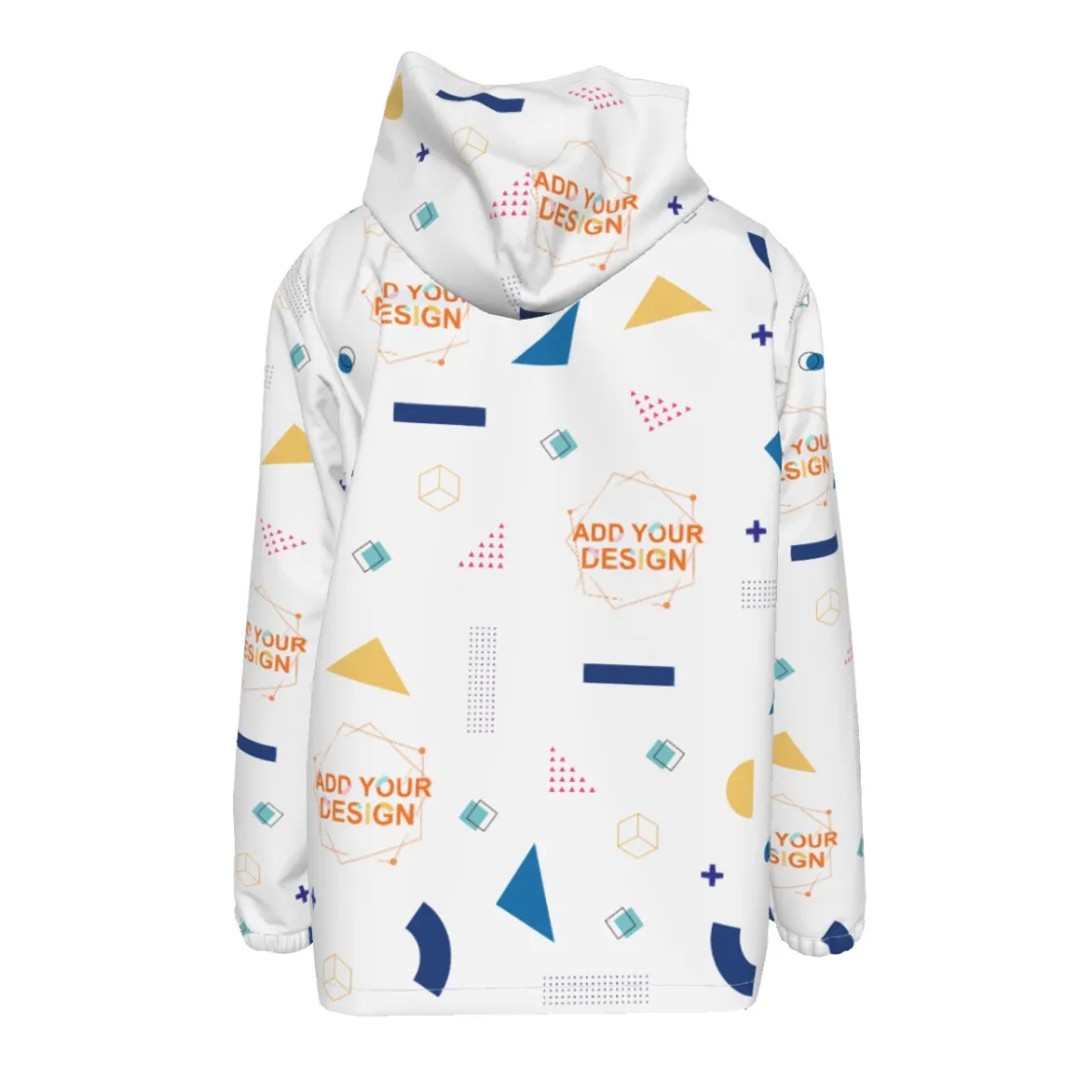 All-Over Print Men's Hooded Zipper Windproof Jacket