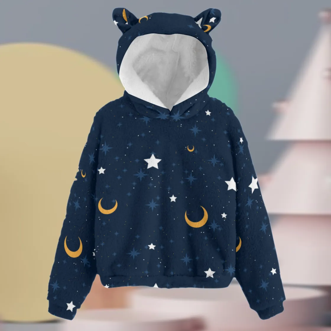 All-Over Print Kid’s Borg Fleece Sweatshirt With Ear