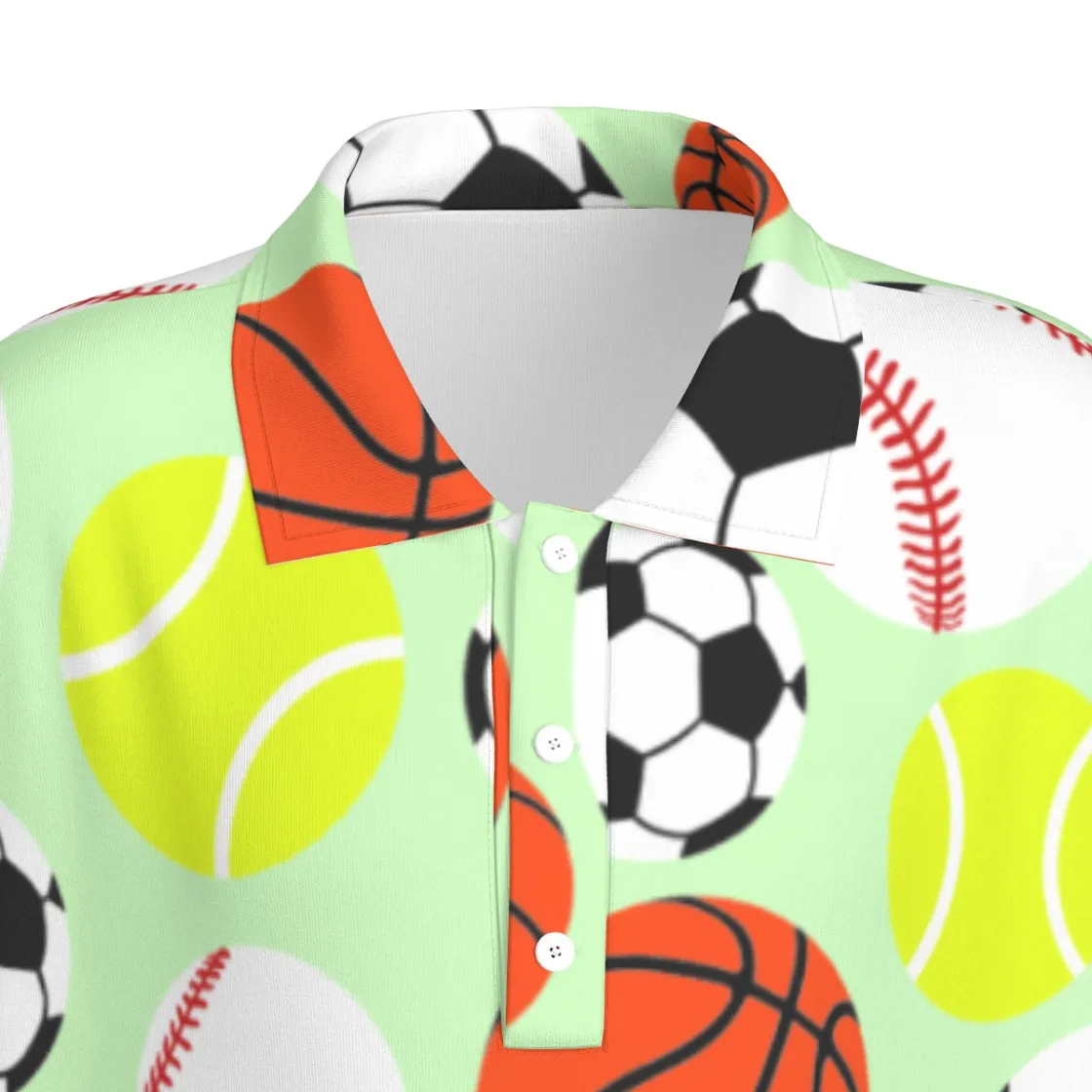 All-Over Print Teenage Polo Collar Jersey