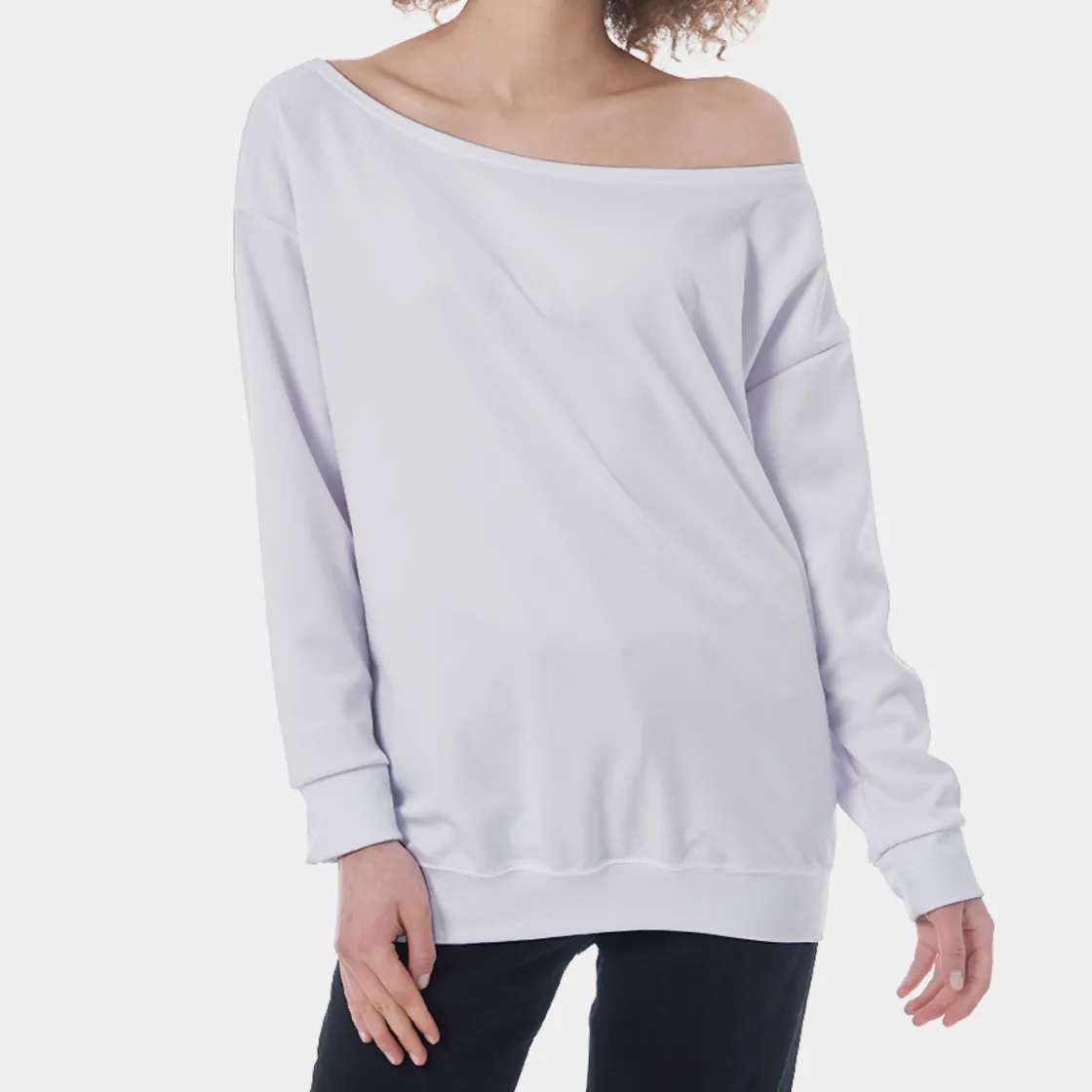 All-Over Print Oversized Women's Off-Shoulder Sweatshirt