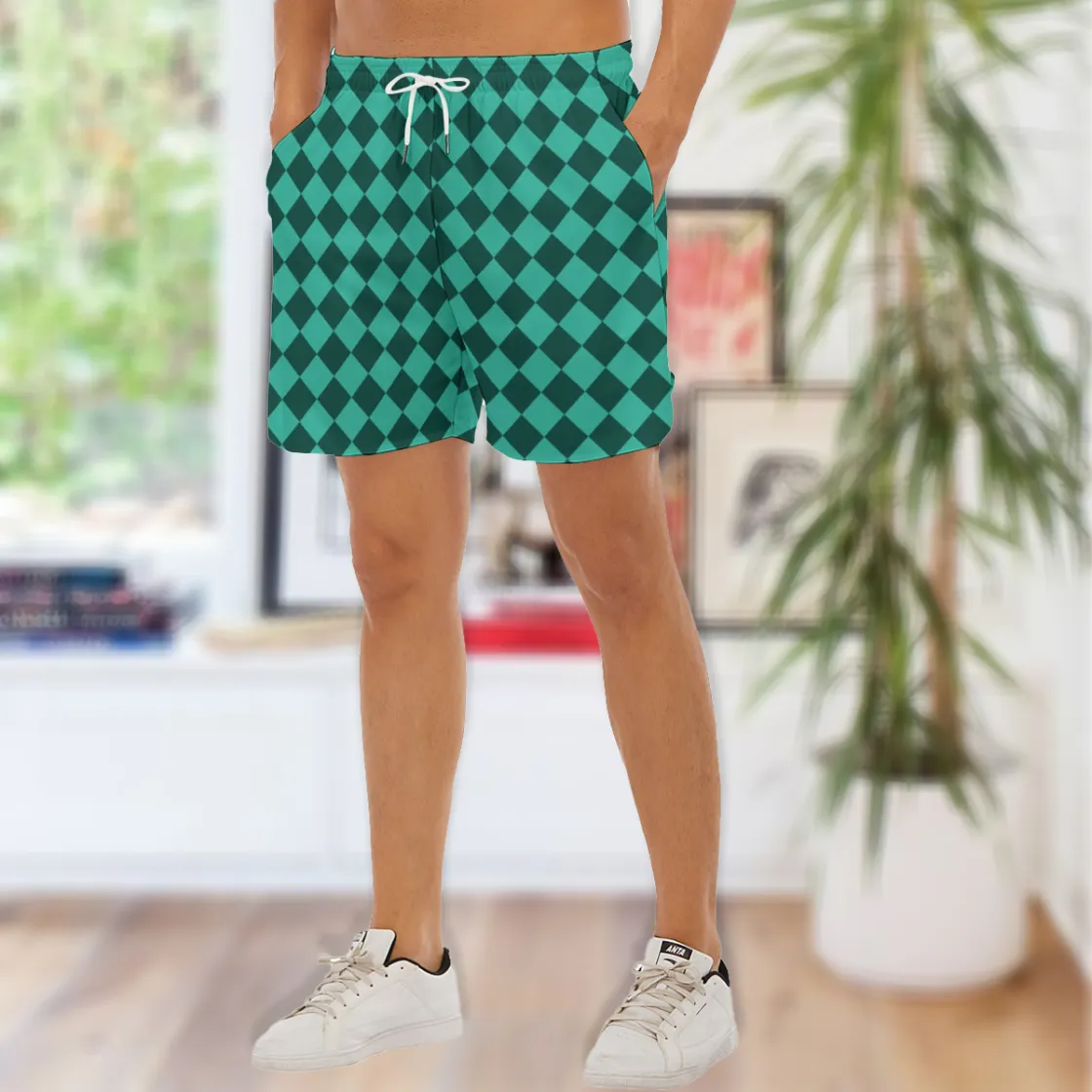 All-Over Print Men's Side Split Running Sport Shorts