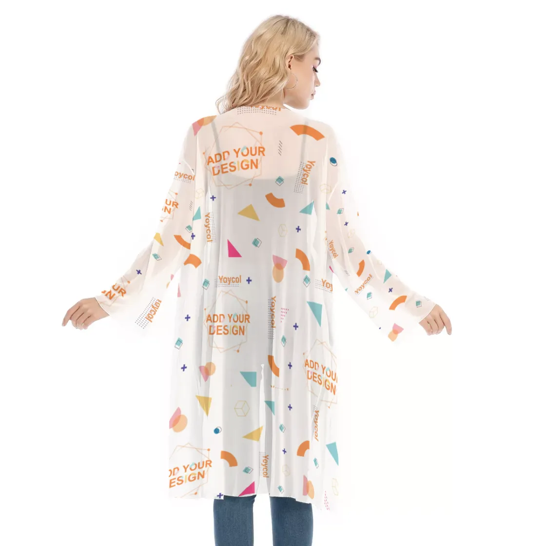 All- Over Print Women's Long Sleeve Mesh Cardigan