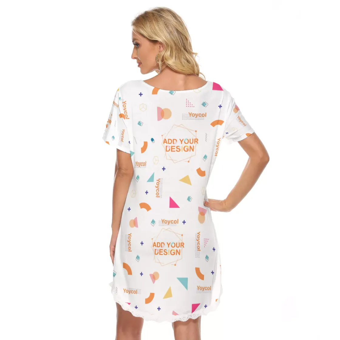 All-Over Print Women's Dress With Lace Edge