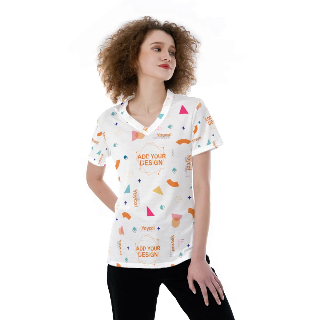 All-Over Print V-neck Women's T-shirt