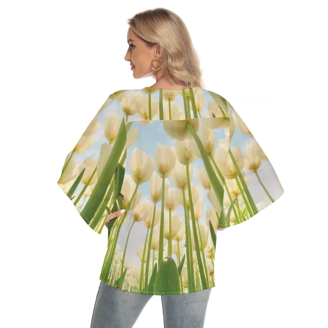 All-Over Print Women's Batwing Shirt With Button