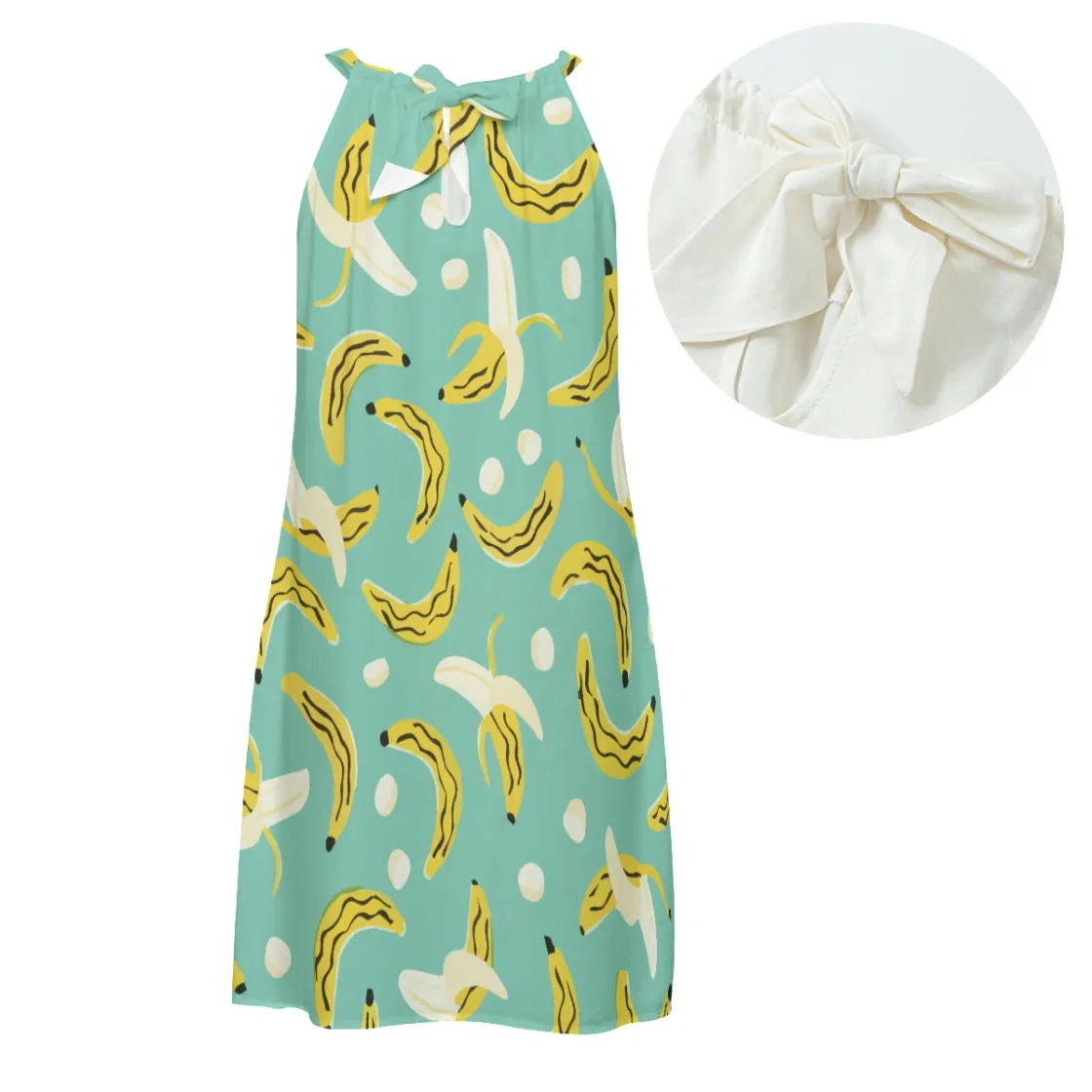 All-Over Print Women's Halter Dress | Rayon