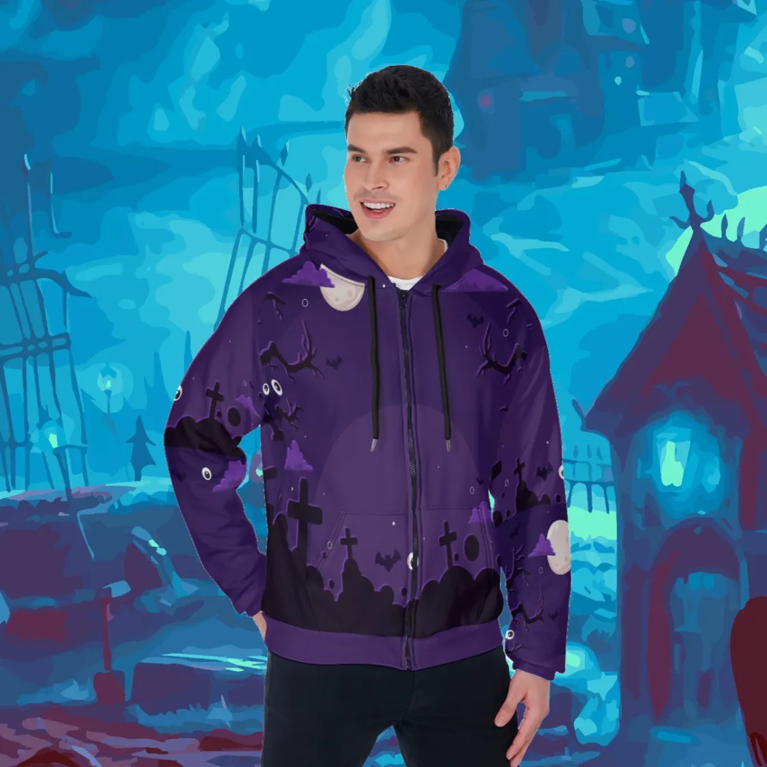 All-Over Print Men's Raglan Zip Up Hoodie