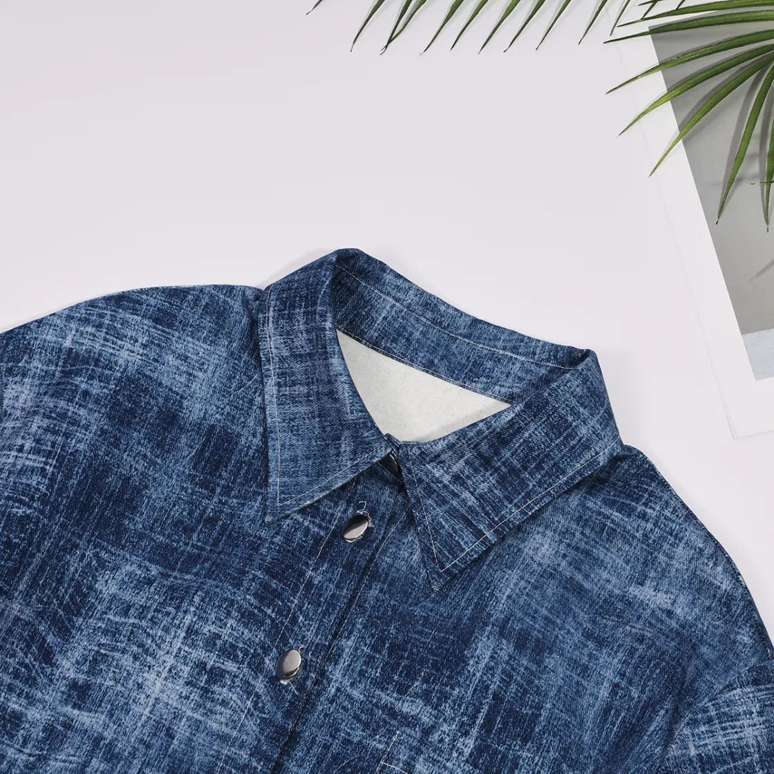 All-Over Print Women's Cropped Jacket | 245GSM Cotton