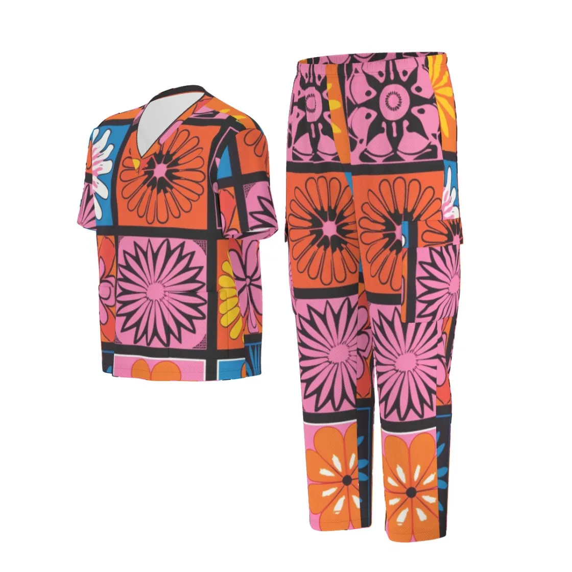 All-Over Print Unisex Scrub Set|Birdseye
