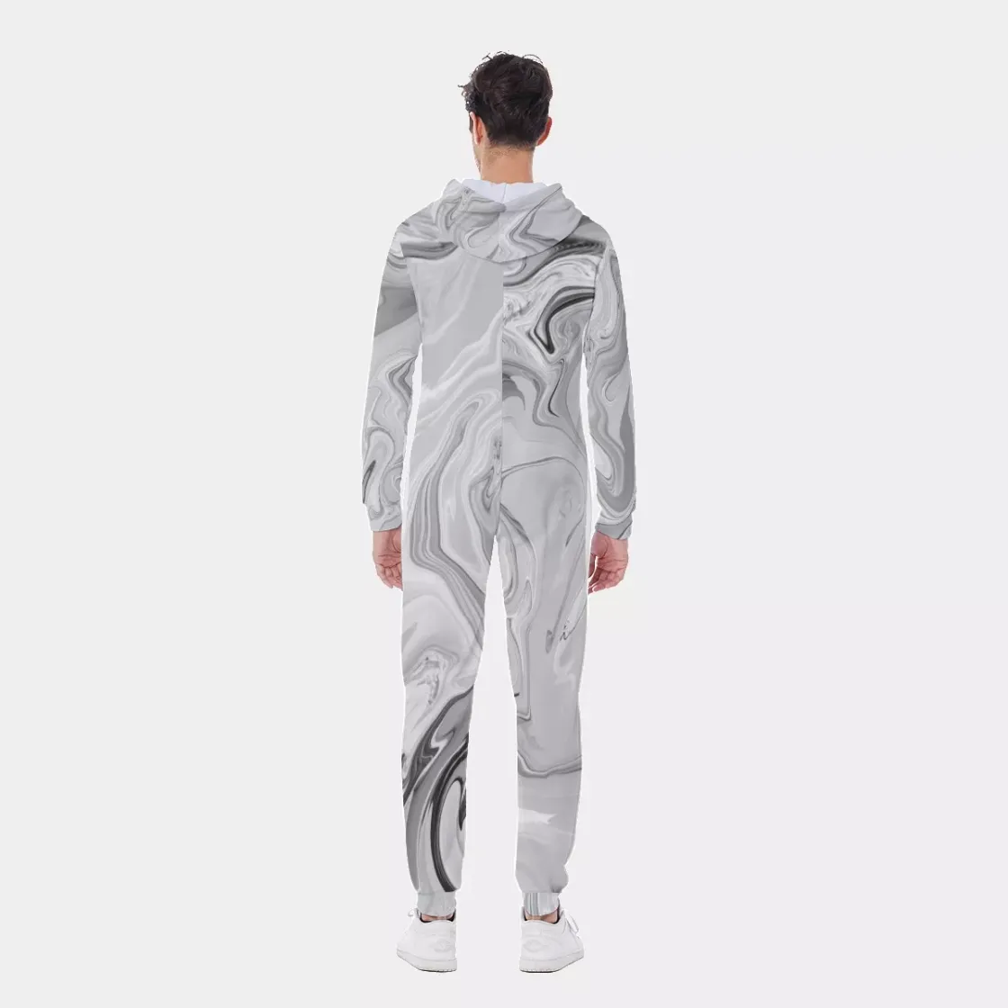 All-Over Print Men's Hooded Jumpsuit