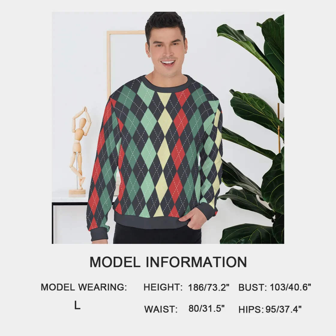 All-Over Print Men's Thicken Sweater