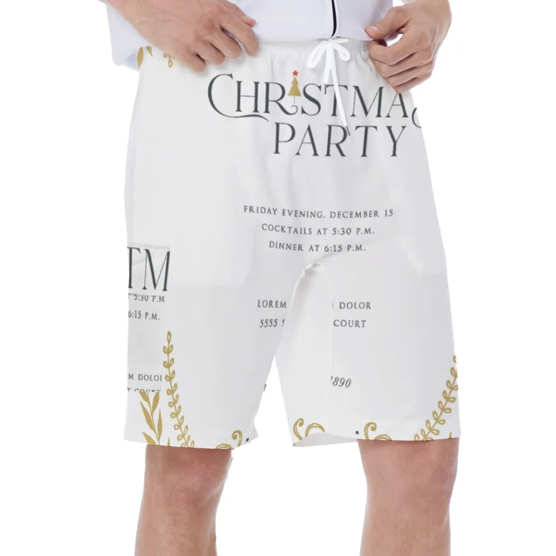 All-Over Print Men's Beach Shorts With Side Pocket