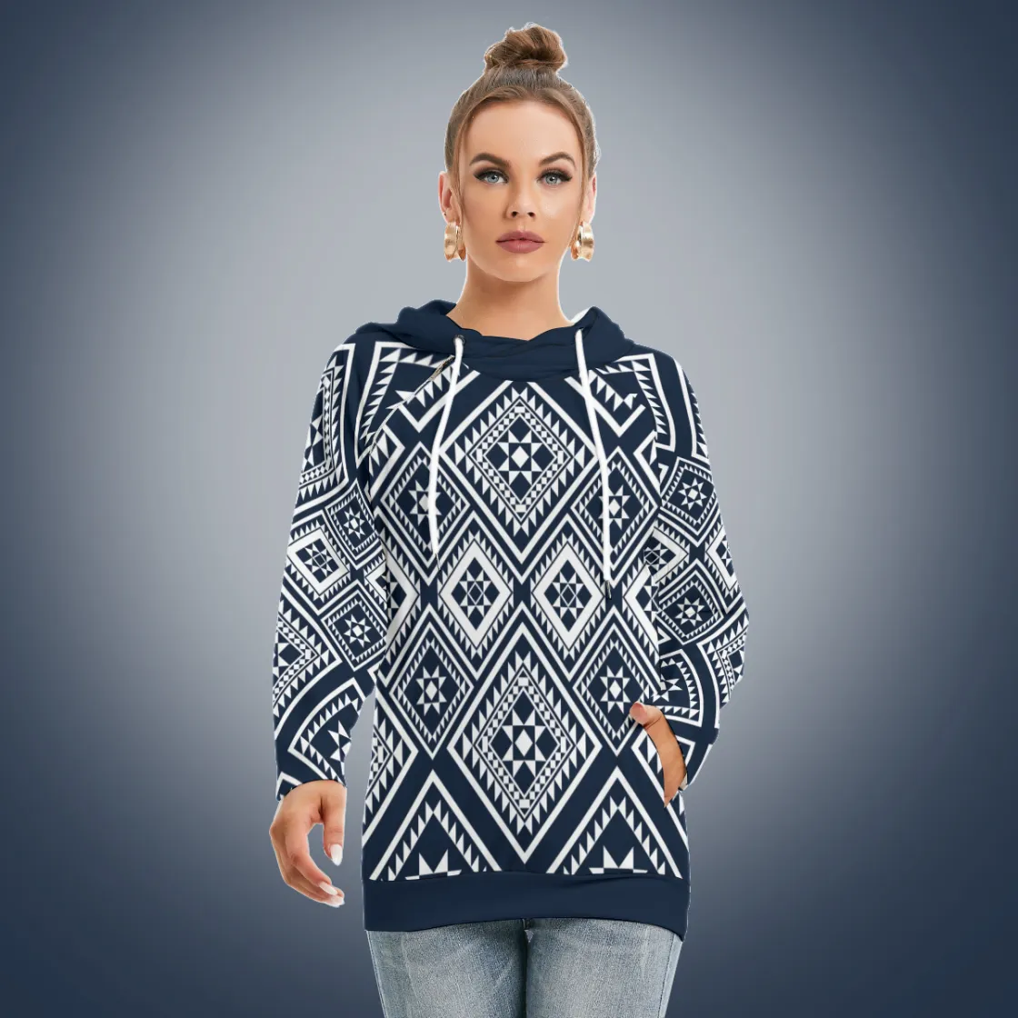 All-Over Print Women's Hoodie With Double Hood