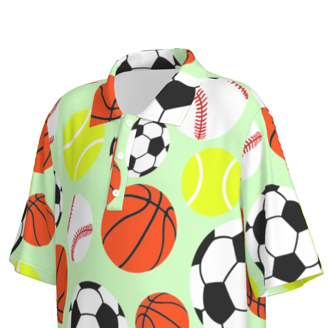 All-Over Print Teenage Polo Collar Jersey