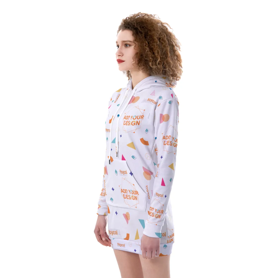 All-Over Print Women's Heavy Fleece Long Hoodie