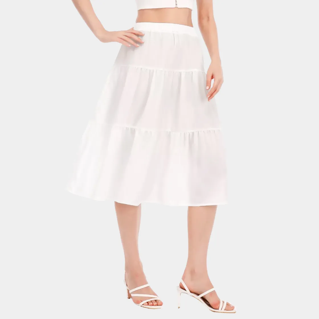 All-Over Print Women's Stitched Pleated Chiffon Skirt