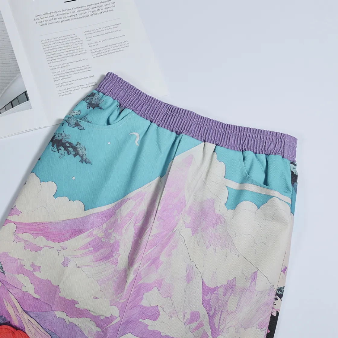 All-Over Print Women's Front Mid-slit Skirt | 245GSM Cotton