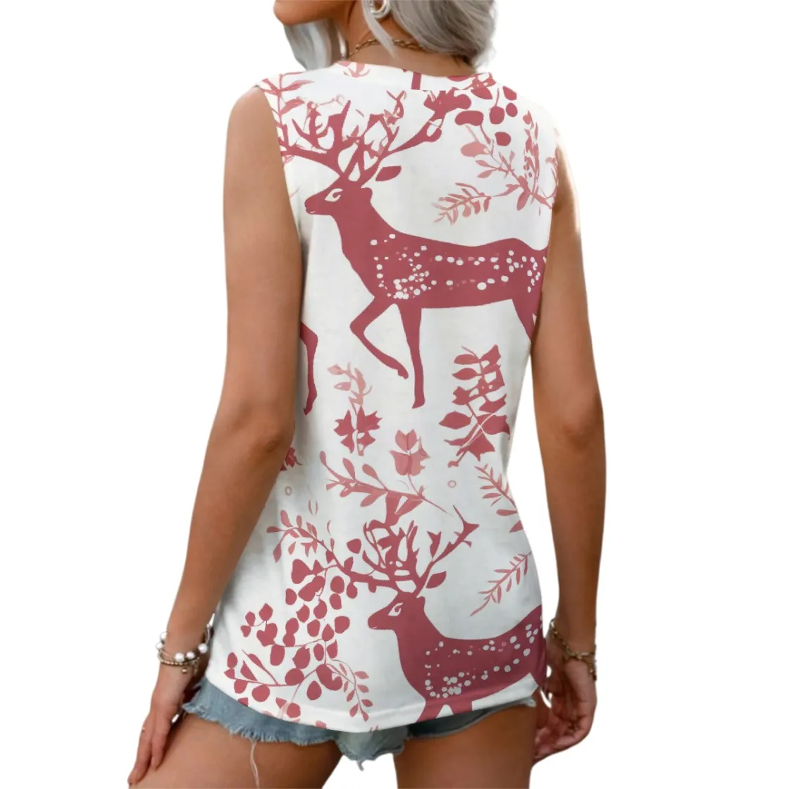 All-Over Print Women's Sports Vest|180GSM COTTON