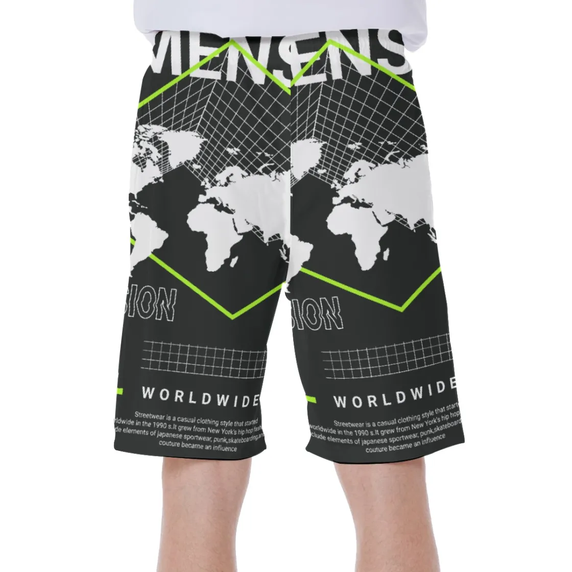 All-Over Print Men's Beach Shorts With Side Pocket