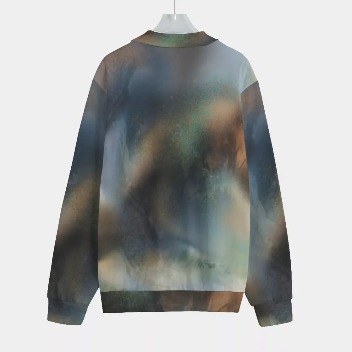 All-Over Print Unisex Stand-up Collar Knitted Fleece Outwear