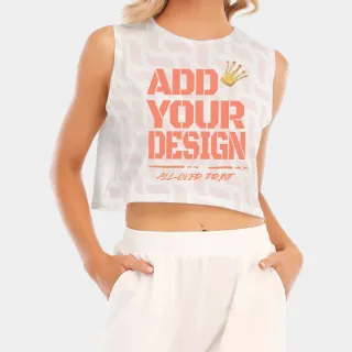 All-Over Print Women's Sleeveless Cropped Top