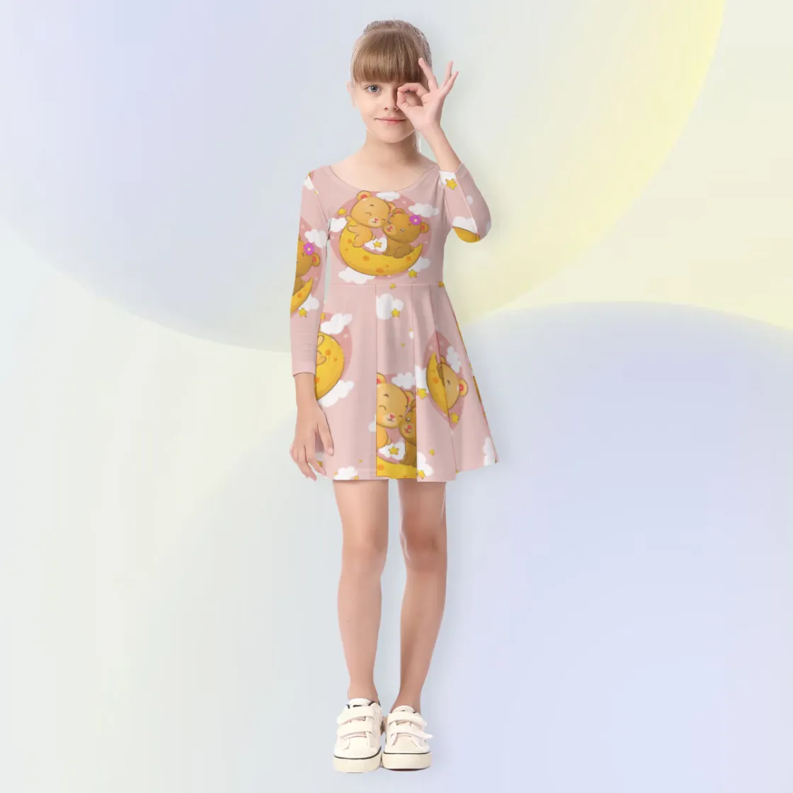 All-Over Print Kid's Long Sleeve Dress