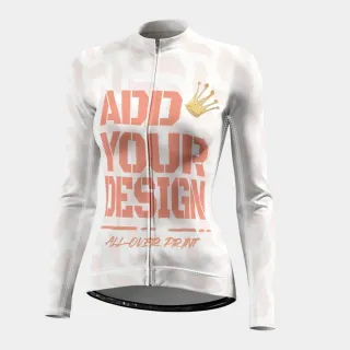 All-Over Print Raglan Women's Cycling Jersey With Long-Sleeve