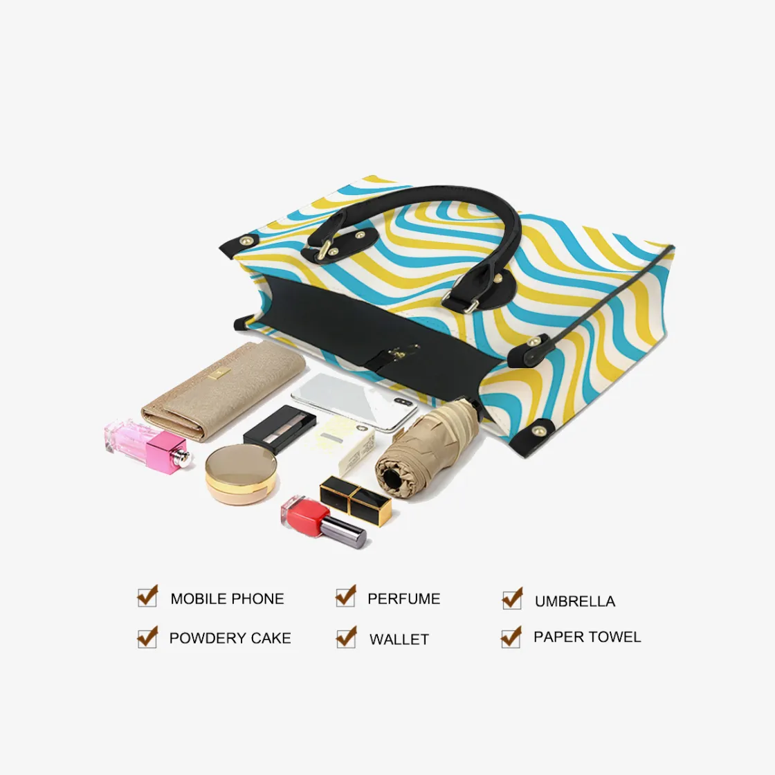 Women's Tote Bag With Black Handle