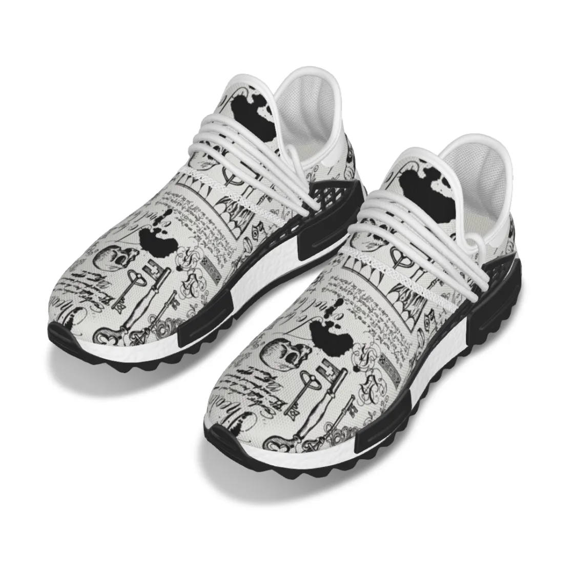 All-Over Print Men's Mesh Sneakers