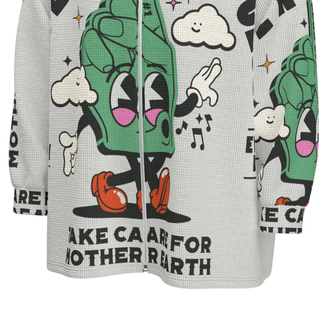 All-Over Print Unisex Stand Collar Zipped Jacket