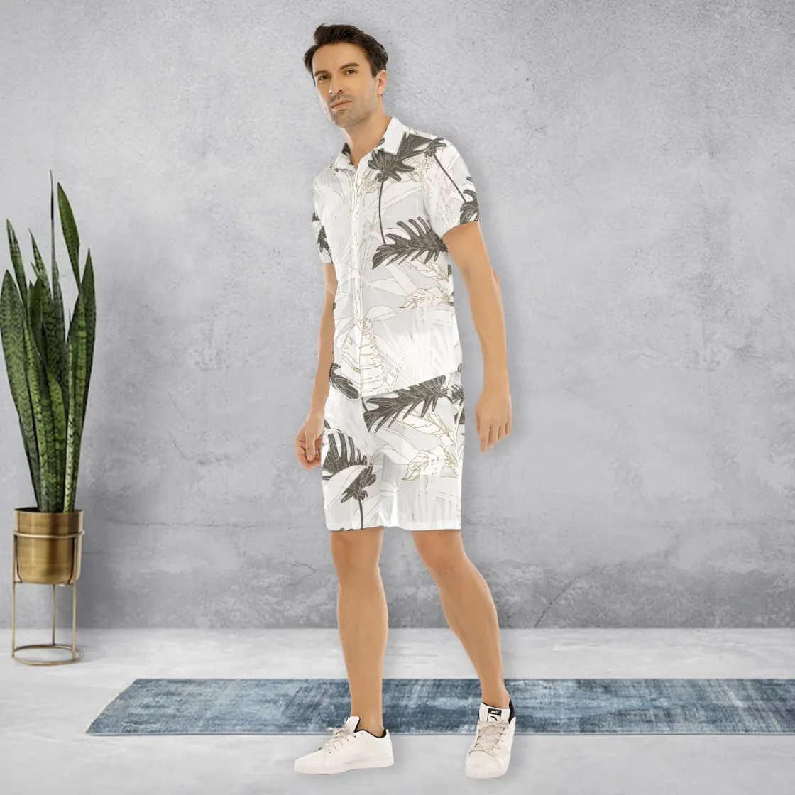 All-Over Print Men's Short Sleeve Shirt Set